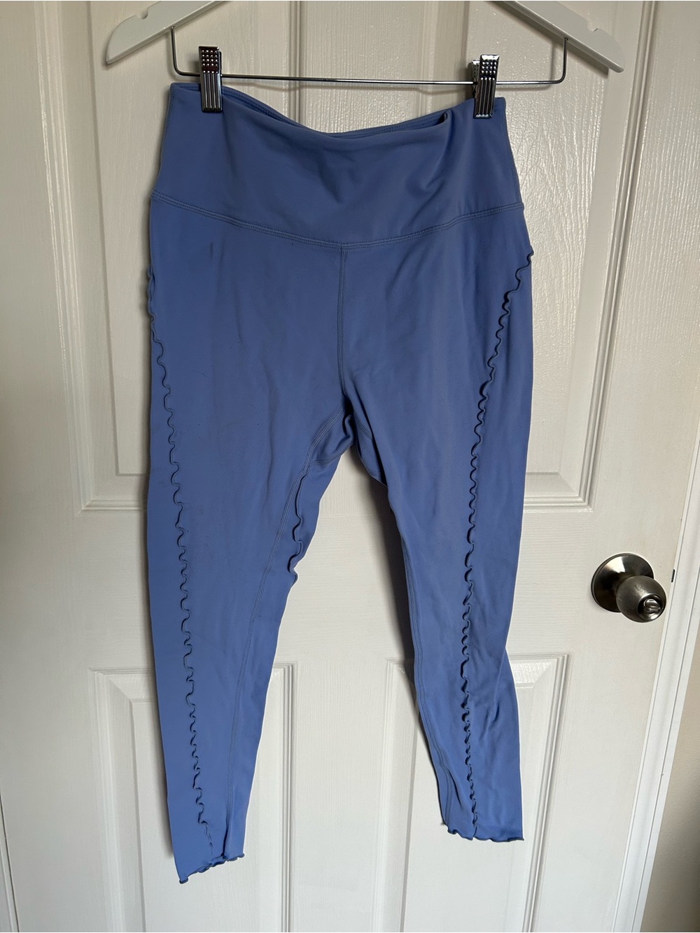 FP Movement by Free People Periwinkle High-Rise Ruffle-Trim Leggings